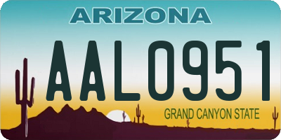 AZ license plate AAL0951