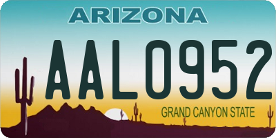 AZ license plate AAL0952