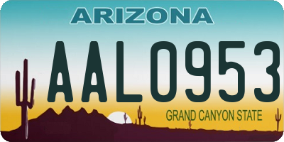 AZ license plate AAL0953