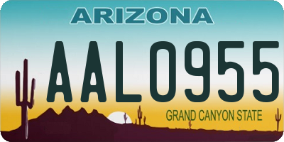 AZ license plate AAL0955