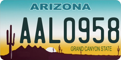 AZ license plate AAL0958