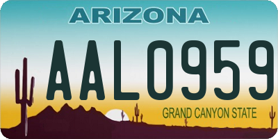 AZ license plate AAL0959