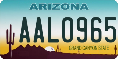 AZ license plate AAL0965