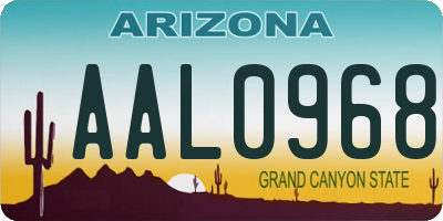 AZ license plate AAL0968
