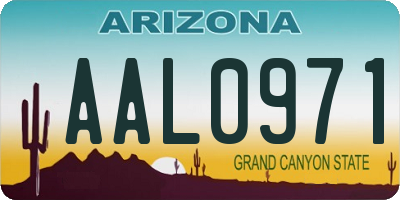 AZ license plate AAL0971