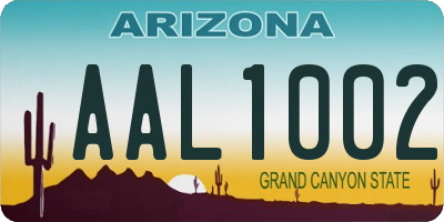 AZ license plate AAL1002