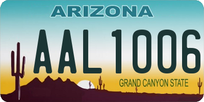 AZ license plate AAL1006