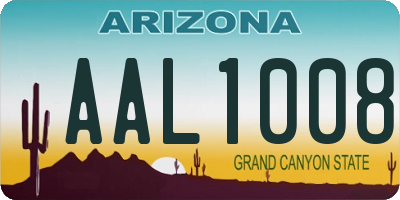 AZ license plate AAL1008