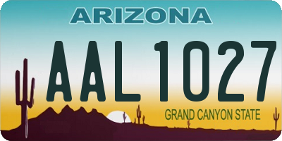 AZ license plate AAL1027