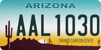 AZ license plate AAL1030