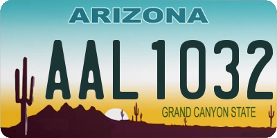 AZ license plate AAL1032