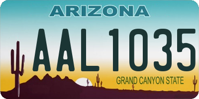 AZ license plate AAL1035