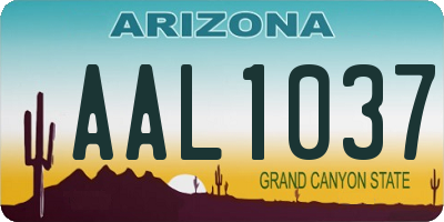 AZ license plate AAL1037