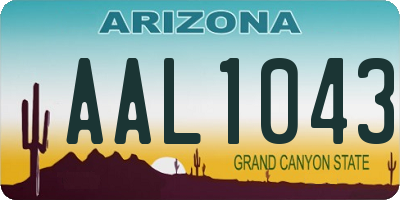 AZ license plate AAL1043