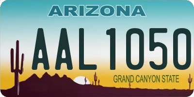 AZ license plate AAL1050