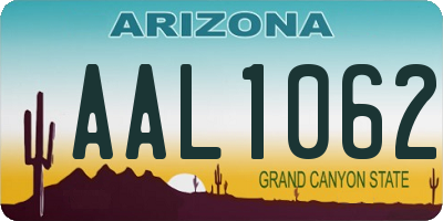 AZ license plate AAL1062