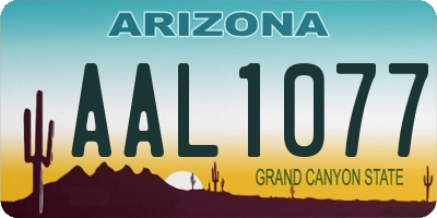 AZ license plate AAL1077