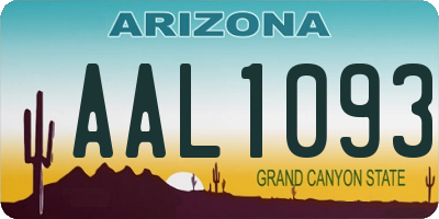 AZ license plate AAL1093