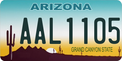 AZ license plate AAL1105