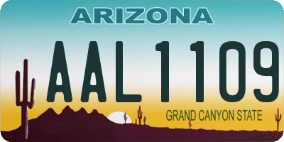 AZ license plate AAL1109