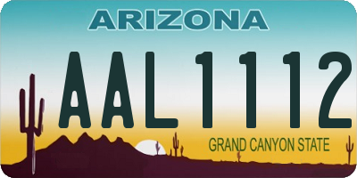 AZ license plate AAL1112