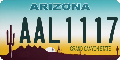 AZ license plate AAL1117