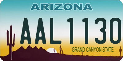 AZ license plate AAL1130