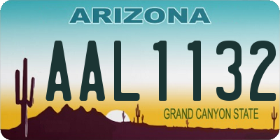 AZ license plate AAL1132
