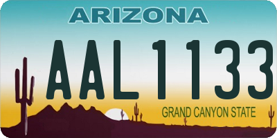 AZ license plate AAL1133