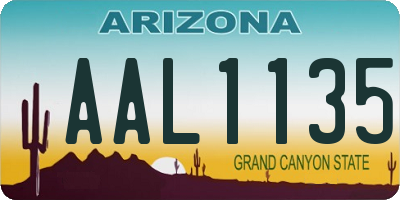 AZ license plate AAL1135