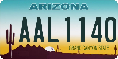 AZ license plate AAL1140