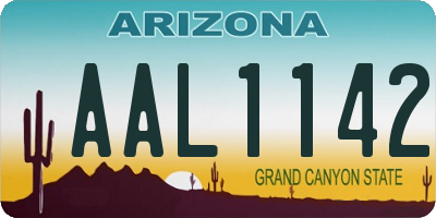 AZ license plate AAL1142