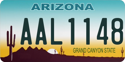 AZ license plate AAL1148