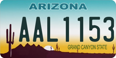 AZ license plate AAL1153