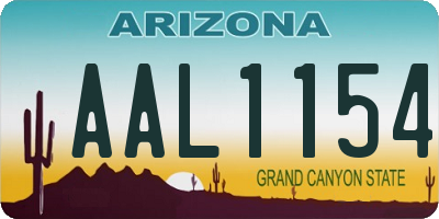 AZ license plate AAL1154