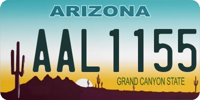 AZ license plate AAL1155