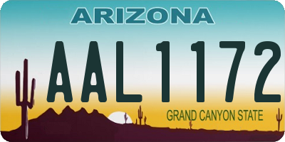 AZ license plate AAL1172