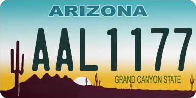 AZ license plate AAL1177