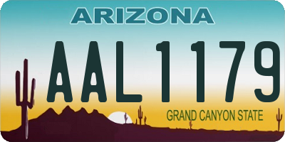 AZ license plate AAL1179