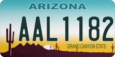 AZ license plate AAL1182