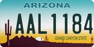 AZ license plate AAL1184
