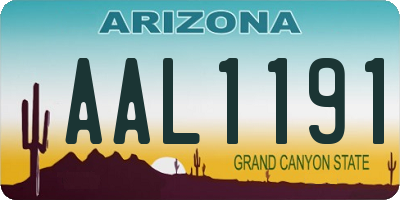 AZ license plate AAL1191