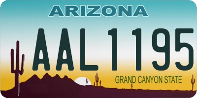 AZ license plate AAL1195