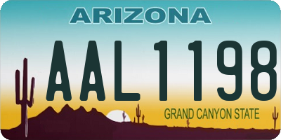 AZ license plate AAL1198