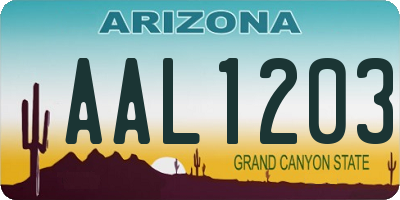 AZ license plate AAL1203