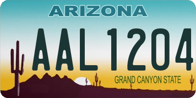AZ license plate AAL1204