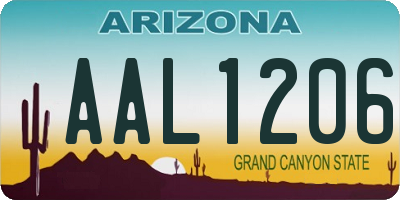 AZ license plate AAL1206