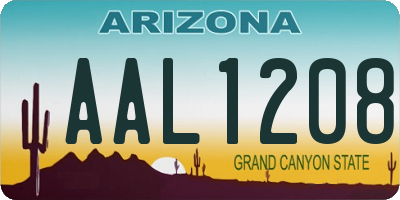 AZ license plate AAL1208