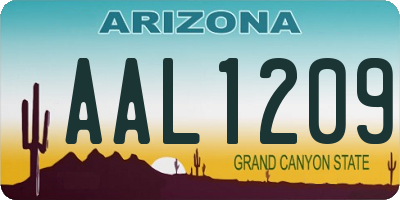 AZ license plate AAL1209