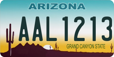 AZ license plate AAL1213